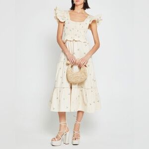 OPT Beige Floral Alana Dress